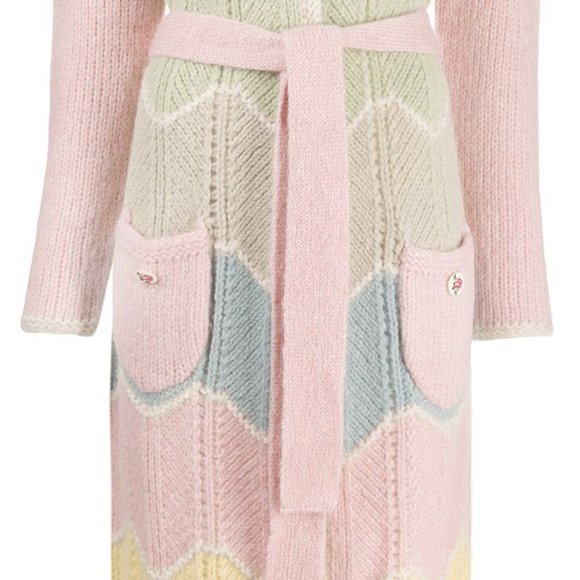 LoveShackFancy Pastel Chunky Knit Long Cardigan - Picture 4 of 14